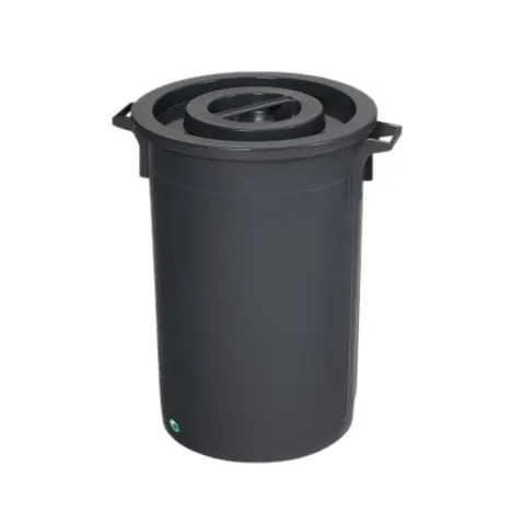 PROREGAL Robuster Abfallsammler Mit Deckel Stapelbar 75 Liter HxBxT 66 x 47 x 47 cm Kunststoff Schwarz