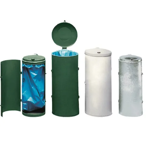 PROREGAL Robuster Abfallsammler Mit Deckel Einflügeltür 70 Liter HxBxT 90 x 45 x 45 cm Stahl Grün