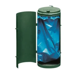 PROREGAL Robuster Abfallsammler Mit Deckel Einflügeltür 70 Liter HxBxT 90 x 45 x 45 cm Stahl Grün