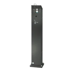 PROREGAL Robuster Handdesinfektionsspender Mit Hubmechanismus Bodenmontage HxBxT 115 x 18 x 13 cm Verzinkter Stahl Grau