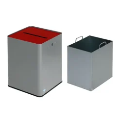 PROREGAL Robuster Papiersammler DSGVO konform DIN A4 Format HxBxT 83,5 x 23 x 25 cm Verzinkter Stahl Rot