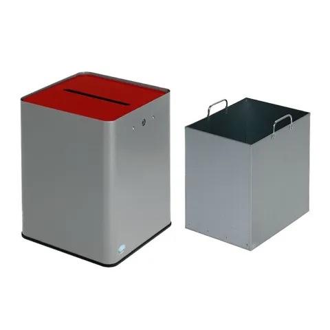 PROREGAL Robuster Papiersammler DSGVO konform DIN A4 Format HxBxT 83,5 x 23 x 25 cm Verzinkter Stahl Rot