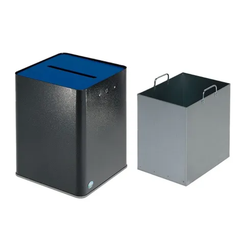 PROREGAL Robuster Papiersammler DSGVO konform DIN A4 Format HxBxT 83,5 x 23 x 25 cm Verzinkter Stahl Blau