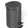 PROREGAL Robuster Tretabfallsammler Mit Fußpedal Inneneimer Mit Griff 5 Liter HxBxT 28,5 x 20,5 x 20,5 cm Verzinkter Stahl Anthrazit