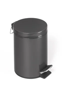 PROREGAL Robuster Tretabfallsammler Mit Fußpedal Inneneimer Mit Griff 5 Liter HxBxT 28,5 x 20,5 x 20,5 cm Verzinkter Stahl Anthrazit