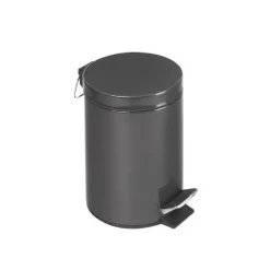 PROREGAL Robuster Tretabfallsammler Mit Fußpedal Inneneimer Mit Griff 5 Liter HxBxT 28,5 x 20,5 x 20,5 cm Verzinkter Stahl Anthrazit