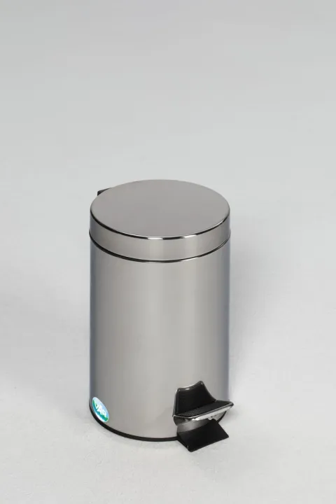 PROREGAL Robuster Tretabfallsammler Mit Fußpedal Inneneimer Mit Griff 3 Liter HxBxT 27 x 17 x 17 cm Edelstahl Silber