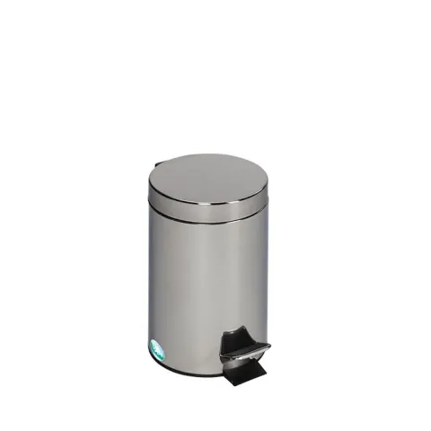 PROREGAL Robuster Tretabfallsammler Mit Fußpedal Inneneimer Mit Griff 3 Liter HxBxT 27 x 17 x 17 cm Edelstahl Silber