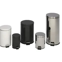 PROREGAL Robuster Tretabfallsammler Mit Fußpedal Inneneimer Mit Griff 5 Liter HxBxT 28,5 x 20,5 x 20,5 cm Edelstahl Silber
