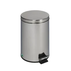 PROREGAL Robuster Tretabfallsammler Mit Fußpedal Inneneimer Mit Griff 5 Liter HxBxT 28,5 x 20,5 x 20,5 cm Edelstahl Silber