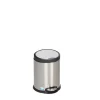 PROREGAL Robuster Tretabfallsammler Mit Fußpedal Gedämpftes Schließen 5 Liter HxBxT 23 x 21,5 x 26 cm Edelstahl Silber