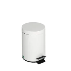 PROREGAL Robuster Tretabfallsammler Mit Fußpedal Inneneimer Mit Griff 12 Liter HxBxT 40 x 25 x 25 cm Verzinkter Stahl Weiß