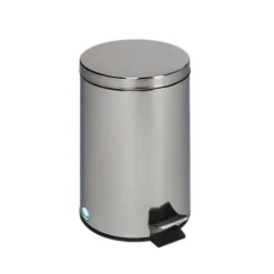 PROREGAL Robuster Tretabfallsammler Mit Fußpedal Inneneimer Mit Griff 12 Liter HxBxT 40 x 25 x 25 cm Edelstahl Silber