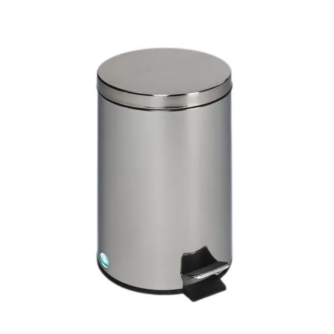 PROREGAL Robuster Tretabfallsammler Mit Fußpedal Inneneimer Mit Griff 12 Liter HxBxT 40 x 25 x 25 cm Edelstahl Silber