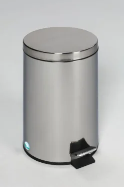 PROREGAL Robuster Tretabfallsammler Mit Fußpedal Inneneimer Mit Griff 12 Liter HxBxT 40 x 25 x 25 cm Edelstahl Silber