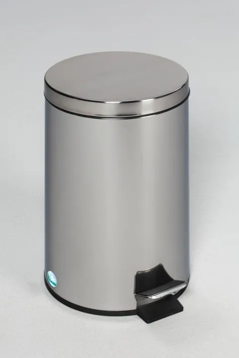 PROREGAL Robuster Tretabfallsammler Mit Fußpedal Inneneimer Mit Griff 12 Liter HxBxT 40 x 25 x 25 cm Edelstahl Silber