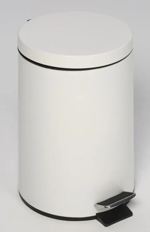 PROREGAL Robuster Tretabfallsammler Mit Fußpedal Inneneimer Mit Griff 20 Liter HxBxT 45 x 29 x 29 cm Verzinkter Stahl Weiß