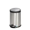 PROREGAL Robuster Tretabfallsammler Mit Fußpedal Gedämpftes Schließen 20 Liter HxBxT 46 x 31 x 37 cm Edelstahl Silber