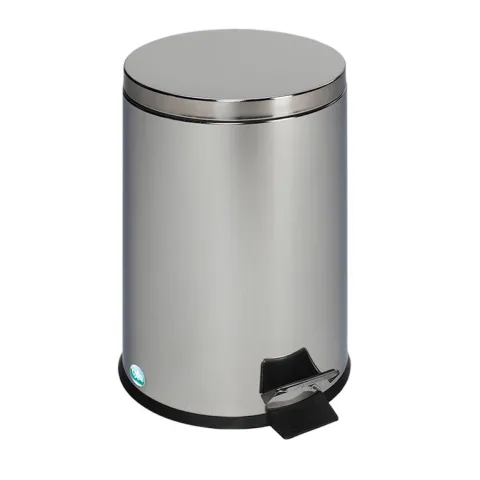 PROREGAL Robuster Tretabfallsammler Mit Fußpedal Inneneimer Mit Griff 20 Liter HxBxT 45 x 29 x 29 cm Edelstahl Silber