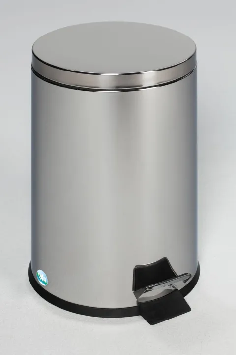 PROREGAL Robuster Tretabfallsammler Mit Fußpedal Inneneimer Mit Griff 20 Liter HxBxT 45 x 29 x 29 cm Edelstahl Silber