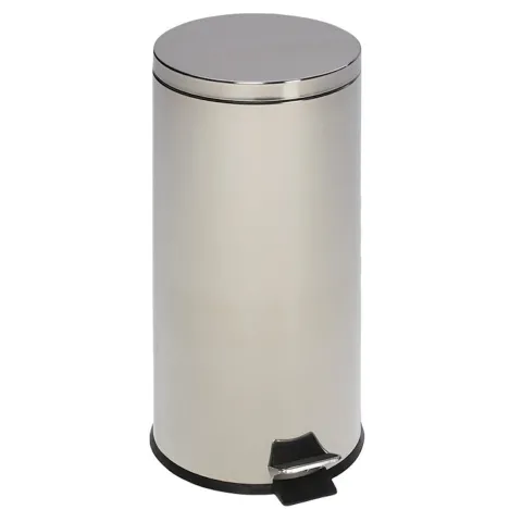 PROREGAL Robuster Tretabfallsammler Mit Fußpedal Inneneimer Mit Griff 30 Liter HxBxT 64 x 29 x 29 cm Edelstahl Silber