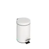 PROREGAL Robuster Tretabfallsammler Mit Fußpedal Inneneimer Mit Griff 3 Liter HxBxT 27 x 17 x 17 cm Verzinkter Stahl Weiß