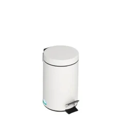 PROREGAL Robuster Tretabfallsammler Mit Fußpedal Inneneimer Mit Griff 3 Liter HxBxT 27 x 17 x 17 cm Verzinkter Stahl Weiß