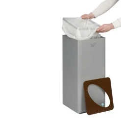 PROREGAL Robuster Wertstoffsammler Mit Abnehmbarem Deckel 70 Liter HxBxT 70 x 32 x 32 cm Verzinkter Stahl Braun