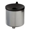PROREGAL Runder Feuerlöschender Wandaschenbecher 2 Liter HxØ 16 x 16 cm Metal Silber Mit Schwarzem Deckel
