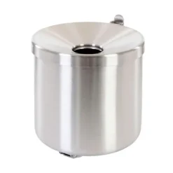PROREGAL Runder Feuerlöschender Wandaschenbecher 2 Liter HxØ 16 x 16 cm Metal Edelstahl & Silber