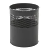 PROREGAL Runder Halbperforierter Papierkorb Aus Metall 10 Liter HxØ 27,5 x 23,5 cm Schwarz