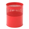 PROREGAL Runder Halbperforierter Papierkorb Aus Metall 10 Liter HxØ 27,5 x 23,5 cm Rot