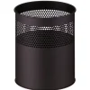 PROREGAL Runder Halbperforierter Papierkorb Aus Metall 15 Liter HxØ 32 x 26 cm Schwarz