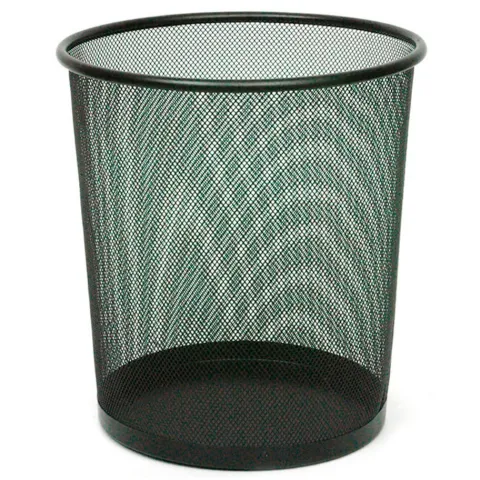 PROREGAL Runder Konischer Perforierter Papierkorb Aus Metall 19 Liter HxØ 34,5 x 29,5 bis 24 cm Schwarz