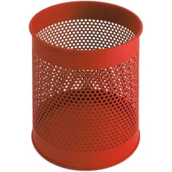 PROREGAL Runder Perforierter Papierkorb Aus Metall 15 Liter HxØ 32 x 26 cm Rot
