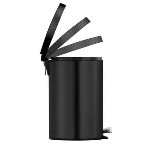 PROREGAL Runder Tretabfallsammler Mit Herausnehmbaren Kunststoff Inneneimer 3 Liter HxBxT 27 x 19,5 x 17 cm Schwarz