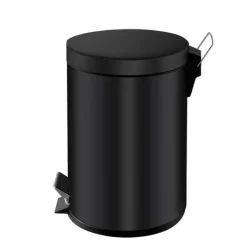 PROREGAL Runder Tretabfallsammler Mit Herausnehmbaren Kunststoff Inneneimer 3 Liter HxBxT 27 x 19,5 x 17 cm Schwarz