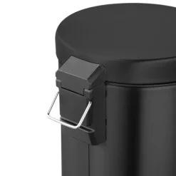 PROREGAL Runder Tretabfallsammler Mit Herausnehmbaren Kunststoff Inneneimer 3 Liter HxBxT 27 x 19,5 x 17 cm Schwarz
