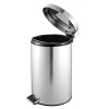 PROREGAL Runder Tretabfallsammler Mit Herausnehmbaren Kunststoff Inneneimer 3 Liter HxBxT 27 x 19,5 x 17 cm Edelstahl