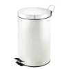 PROREGAL Runder Tretabfallsammler Mit Herausnehmbaren Kunststoff Inneneimer 3 Liter HxBxT 27 x 19,5 x 17 cm Weiß