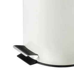 PROREGAL Runder Tretabfallsammler Mit Herausnehmbaren Kunststoff Inneneimer 3 Liter HxBxT 27 x 19,5 x 17 cm Weiß