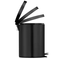 PROREGAL Runder Tretabfallsammler Mit Herausnehmbaren Kunststoff Inneneimer 5 Liter HxBxT 28,4 x 24,5 x 20 cm Schwarz