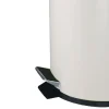 PROREGAL Runder Tretabfallsammler Mit Herausnehmbaren Kunststoff Inneneimer 5 Liter HxBxT 28,4 x 24,5 x 20 cm Weiß