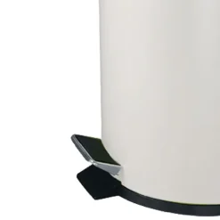 PROREGAL Runder Tretabfallsammler Mit Herausnehmbaren Kunststoff Inneneimer 5 Liter HxBxT 28,4 x 24,5 x 20 cm Weiß