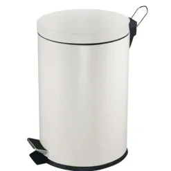 PROREGAL Runder Tretabfallsammler Mit Herausnehmbaren Kunststoff Inneneimer 5 Liter HxBxT 28,4 x 24,5 x 20 cm Weiß