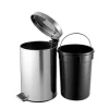 PROREGAL Runder Tretabfallsammler Mit Herausnehmbaren Kunststoff Inneneimer 12 Liter HxBxT 40 x 29,5 x 25,5 cm Edelstahl