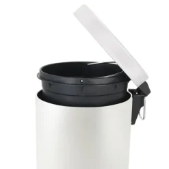 PROREGAL Runder Tretabfallsammler Mit Herausnehmbaren Kunststoff Inneneimer 12 Liter HxBxT 40 x 29,5 x 25,5 cm Weiß