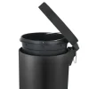 PROREGAL Runder Tretabfallsammler Mit Herausnehmbaren Kunststoff Inneneimer 30 Liter HxBxT 64 x 30 x 33 cm Schwarz