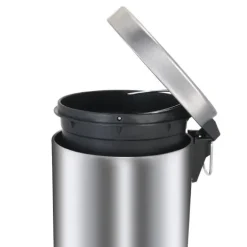 PROREGAL Runder Tretabfallsammler Mit Herausnehmbaren Kunststoff Inneneimer 30 Liter HxBxT 64 x 30 x 33 cm Edelstahl