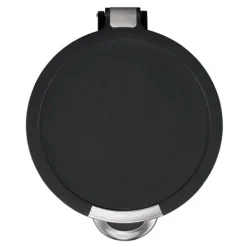 PROREGAL Runder Treteimer Mit Kunststoffdeckel Mit Edelstahlakzenten 5 Liter HxØ 29 x 20,5 cm Schwarz
